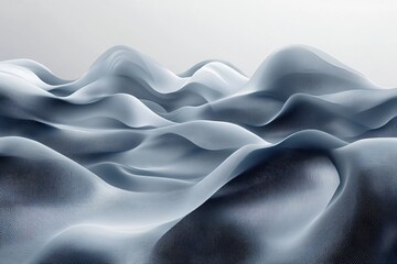 Aufkleber - Abstract depiction of flowing gray waves representing movement and tranquility in a minimalist style