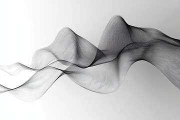 Aufkleber - Abstract black and white wave patterns create a dynamic visual effect on a light background