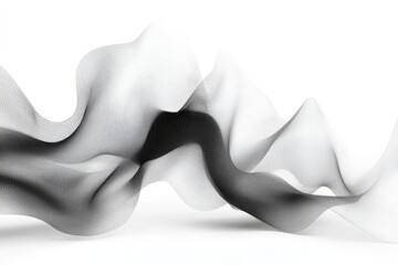 Poster - Abstract black and white flowing waves create a dynamic visual in modern art style