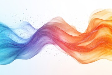 Aufkleber - Colorful abstract wave pattern flowing in gradient from blue to orange with sparkles