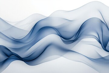 Aufkleber - Delicate blue fabric waves flowing gracefully across a light background in an artistic display