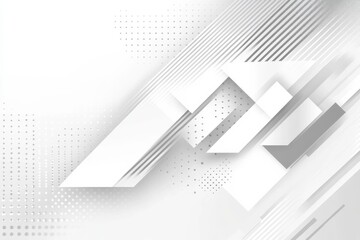 Aufkleber - White abstract geometric design with sharp lines and dotted patterns on a light background
