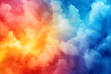 Poster - Vibrant cloud formation blending warm and cool colors in a dreamy atmosphere