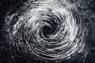 Aufkleber - Swirling black and white pattern on a dark surface creating an abstract vortex effect with textured details