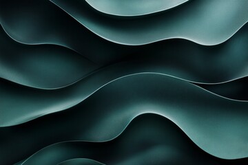 Aufkleber - Textured abstract waves creating a captivating pattern in deep green tones for artistic inspiration