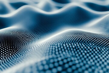 Aufkleber - Abstract blue wave pattern with digital dots representing technology and movement