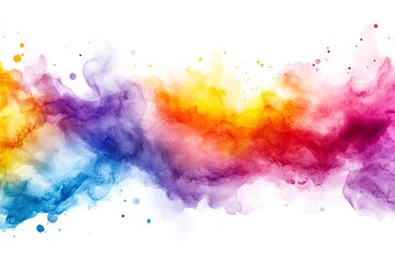 Poster - Vivid colors blend together in a beautiful abstract watercolor design on a white background