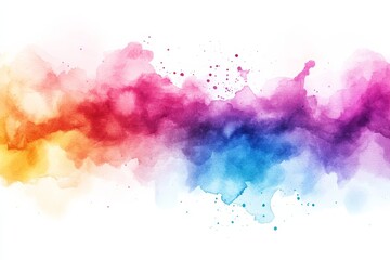 Poster - Vibrant watercolor splash blending warm and cool tones in a creative abstract design for artistic projects