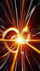 Poster - Vibrant cosmic burst with dynamic radiant energy pulses and colorful light streaks