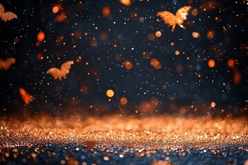 Poster - Bright and sparkling decorations create a magical atmosphere for an autumn celebration at night