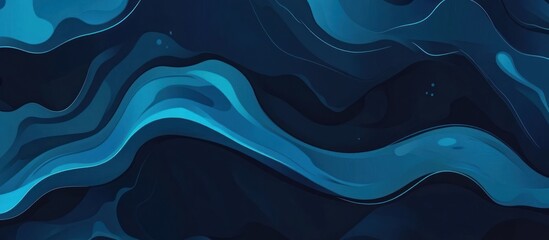 Aufkleber - Abstract Flowing Azure Blue Fluid Wave Pattern Design Background