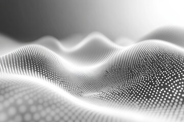 Aufkleber - Abstract representation of smooth white waves with dotted textures in a minimalist style