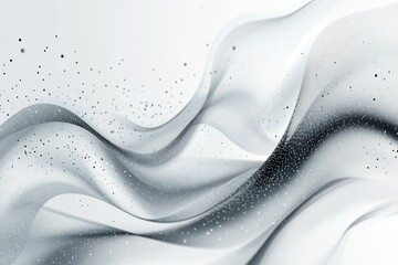 Aufkleber - Elegant abstract waves in grayscale with scattered specks create a tranquil atmosphere in a modern design setting