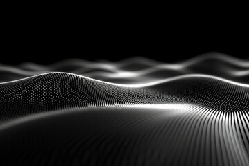 Aufkleber - Textured black waves creating a dynamic visual effect with contrasting light and shadow in an abstract representation