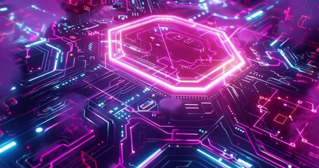Poster - abstract futuristic technology. digital technology. abstract technology science. abstract technology
