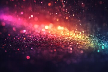 Poster - Colorful droplets create a mesmerizing display of light and reflection in a vibrant, sparkling atmosphere