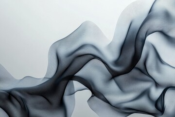 Aufkleber - Flowing lines create an abstract composition with shades of black and grey in a serene environment