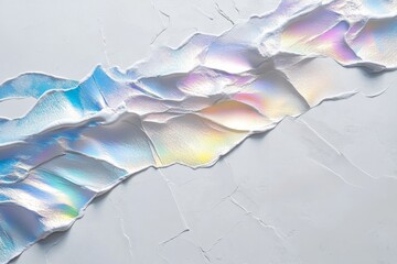 Poster - Colorful iridescent textures create a vibrant abstract design on a white background