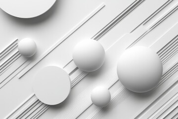Aufkleber - Abstract design featuring white spheres and lines on a textured background creating a modern aesthetic