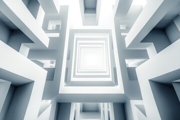 Aufkleber - Exploring the depths of a minimalist geometric structure with intricate layered designs