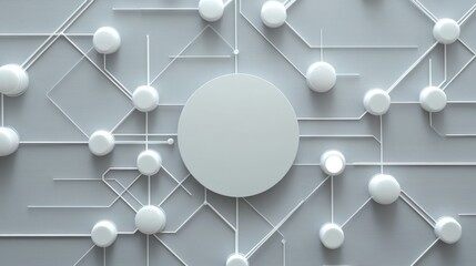 Poster - Abstract circuit board design with a central blank circle.