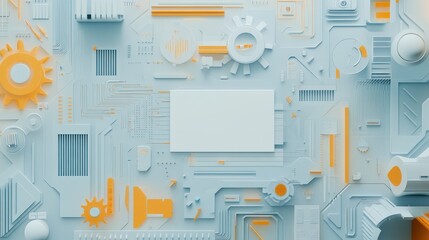 Poster - Abstract technological circuit board with blank space for product display.
