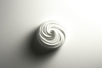 Aufkleber - Swirling white cream on a smooth surface showcasing texture and design in a minimalist setting