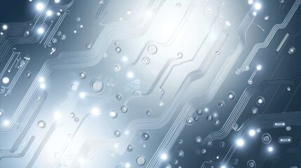 Poster - Abstract circuit board pattern with glowing lines and points.