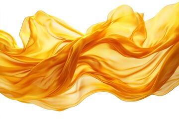 Aufkleber - Flowing golden fabric creates a sense of elegance and motion in high contrast display