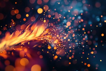 Aufkleber - Vibrant sparks dance in the dark night, creating a mesmerizing display of colors and light