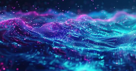 Poster - digital data flow and infographic background. abstract background with dots and lines. digital tech.