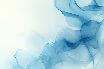 Aufkleber - Soft blue fabric flowing gracefully in abstract design across a light background