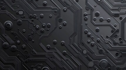 Poster - Dark gray circuit board texture with intricate paths and components.