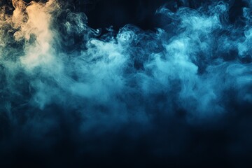 Aufkleber - Swirling blue and orange smoke creates an ethereal atmosphere in a dark background