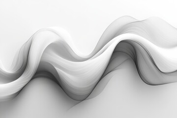 Aufkleber - Flowing abstract curves in monochrome creating a sense of movement and depth within a modern artistic composition
