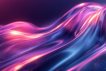 Aufkleber - Colorful abstract waves illuminated by vibrant light display in a digital landscape