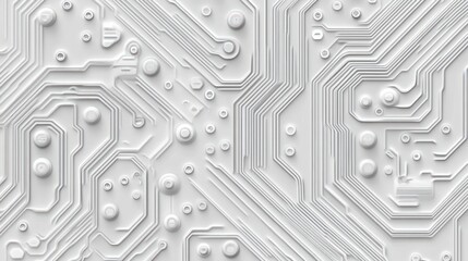Poster - Abstract white circuit board texture.