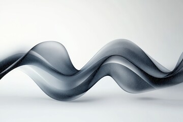 Aufkleber - Curved transparent waves flowing gracefully against a light background showcasing elegance and fluidity