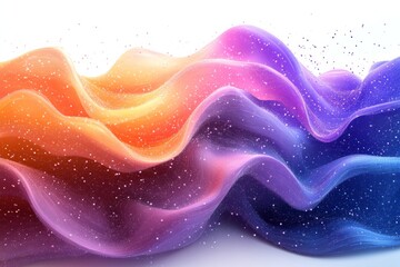 Aufkleber - Colorful waves of soft cloth flow gracefully, blending vibrant hues in a serene pattern with a touch of sparkle