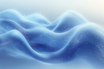 Aufkleber - Abstract representation of soft blue waves shimmering with light and particles in a tranquil atmosphere