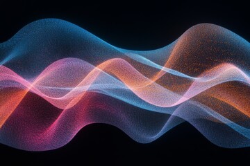 Aufkleber - Colorful abstract waves represent sound frequencies in a dynamic and vibrant display of light and movement