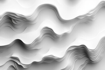 Aufkleber - Textured abstract design with flowing lines and layers creating a dynamic visual effect in shades of white and gray