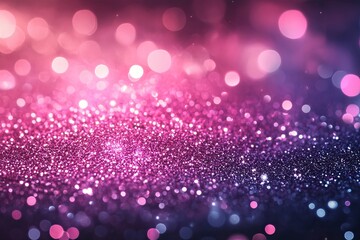 Aufkleber - Vibrant assortment of shimmering glitter in shades of pink and purple under soft light creates a magical atmosphere