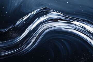 Aufkleber - Abstract swirling patterns in dark blue and white tones create a mesmerizing visual experience