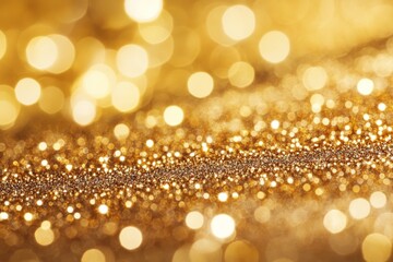 Aufkleber - Shimmering golden bokeh creates a luxurious atmosphere suitable for celebrations and special events in a soft, warm light