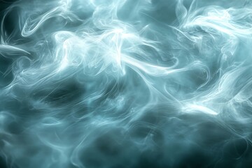 Aufkleber - Fluid dance of translucent smoke swirling in a darkened environment creates a mesmerizing visual effect