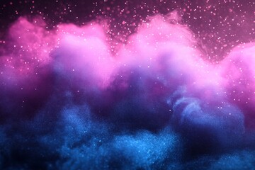 Aufkleber - Colorful smoke swirling in vibrant pink and blue hues creating a mystical atmosphere at night