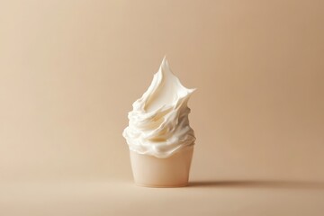 Poster - Soft-serve dessert served in a cup with a creamy swirl against a neutral background