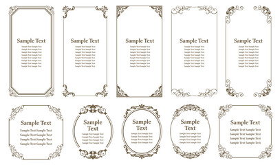 Fototapete - vector decorative vintage borders and frames. collection for invitation, menu..eps