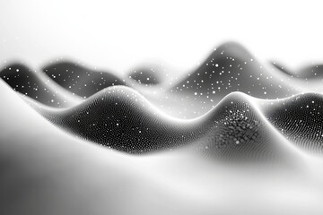 Aufkleber - Abstract representation of undulating surface with dotted patterns and soft light in a minimalistic monochrome style